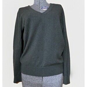 Vince 100% Cashmere V-Neck Sweater Womens Small Moss Green Soft Classic Preppy